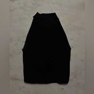 Babaton Charcoal Ribbed Turtleneck Top